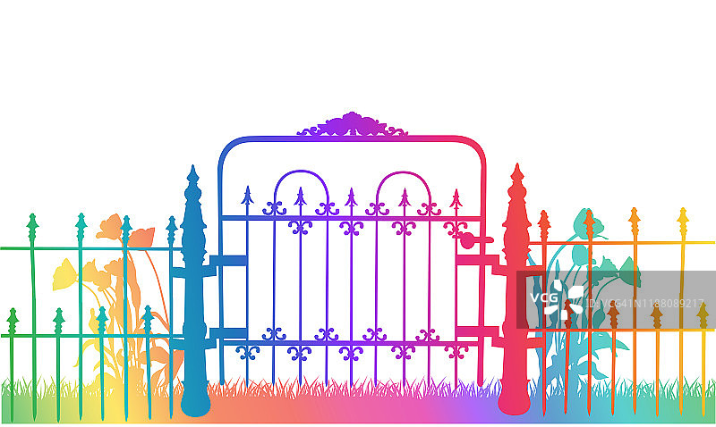 春日郁金香花园彩虹之门图片素材