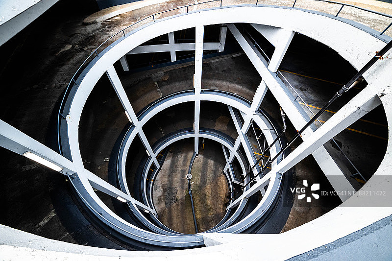 芝加哥停车场美丽的螺旋坡道城市探索图片素材