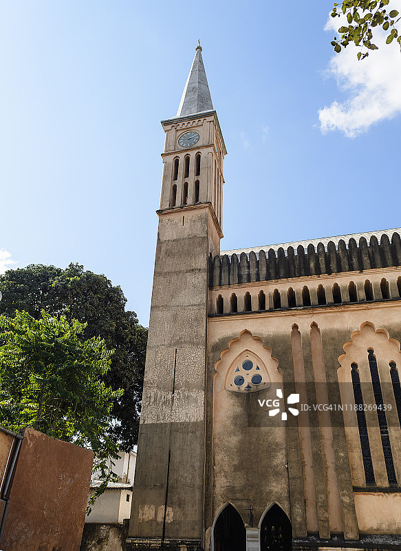 桑给巴尔石头城英国圣公会大教堂尖顶图片素材