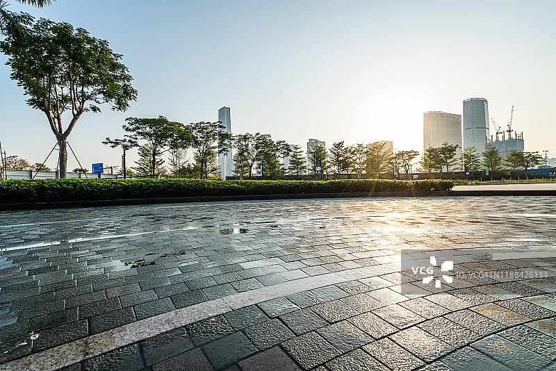 现代城市商业区街角图片素材