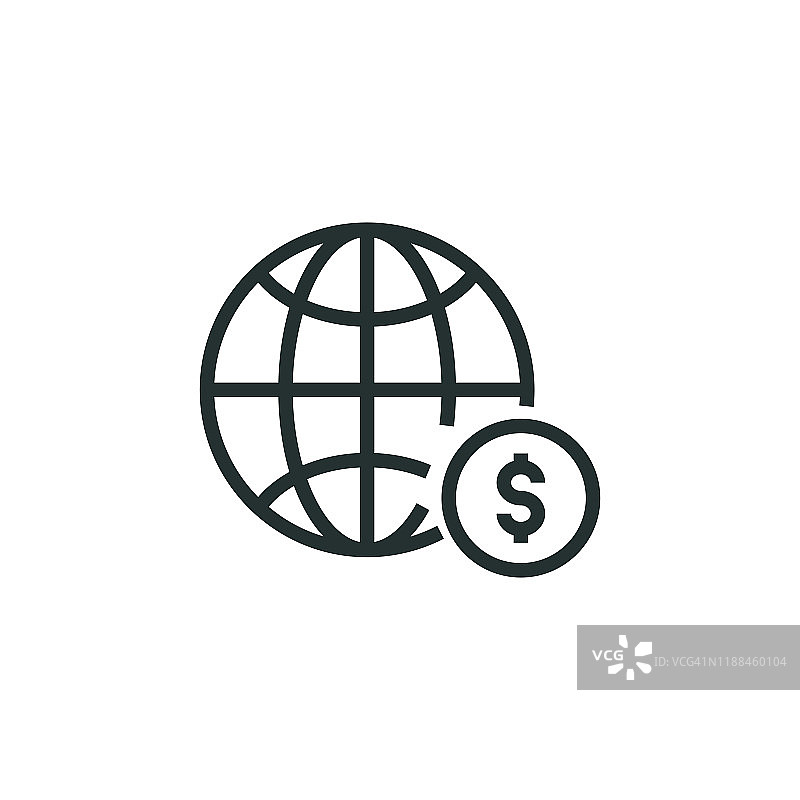全球投资线性图标图片素材