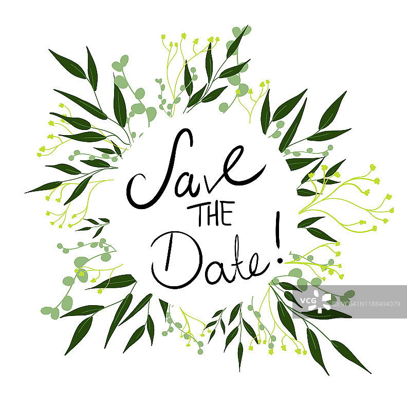 爱心树枝和树叶圆形图案图片素材