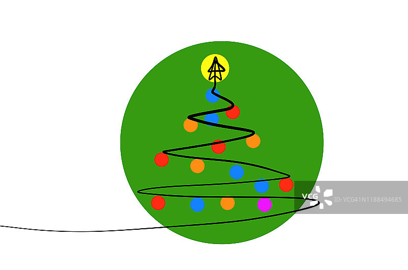 圣诞树插画圣诞贺卡图片素材