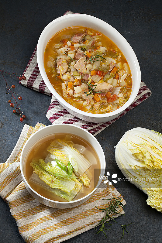 中国白菜蔬菜汤图片素材