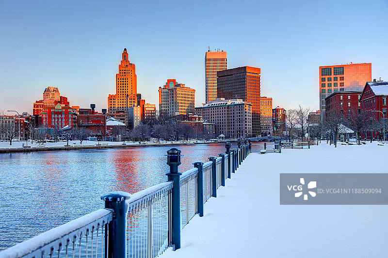 罗德岛普罗维登斯的冬日图片素材