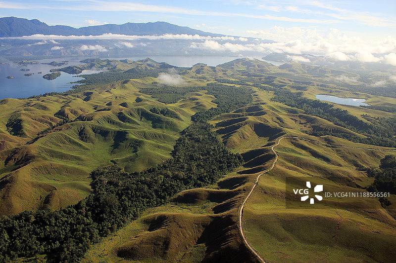巴布亚省森塔尼湖区图片素材