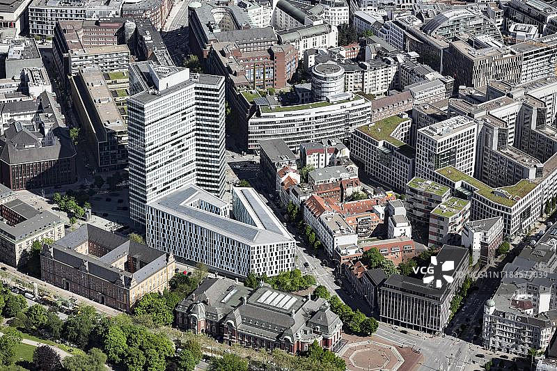 德国汉堡Emporio高层建筑和斯堪迪克酒店（原联合利华大楼）鸟瞰图片素材