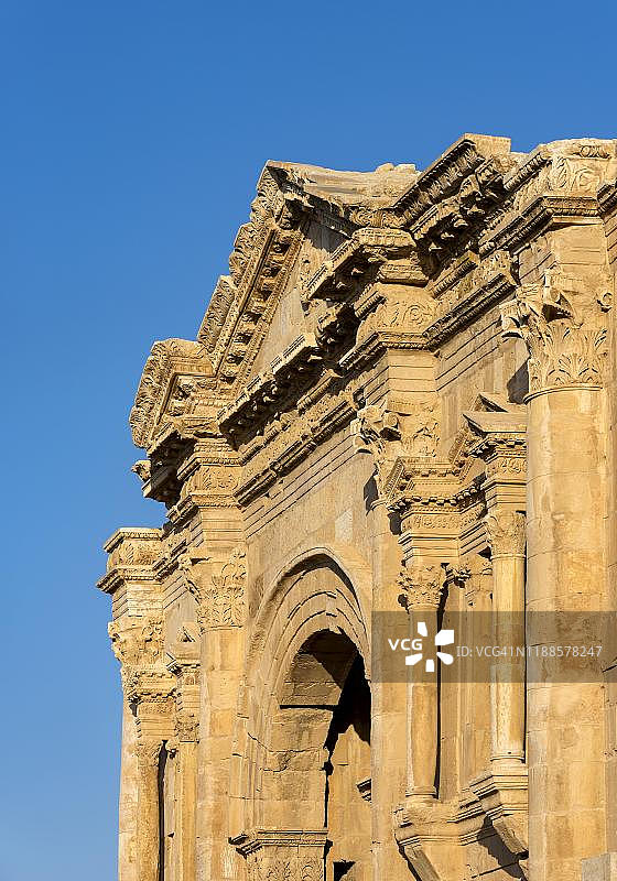 约旦杰拉什的哈德良拱门图片素材