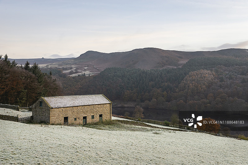 Ladybower水库和德温特边缘，峰区，德比郡图片素材