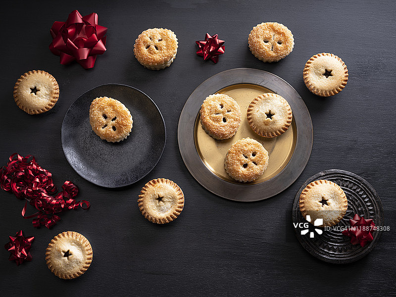 圣诞节肉馅饼俯视图图片素材