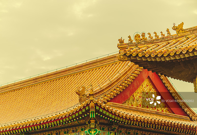 中国古代建筑的屋檐，紫禁城图片素材