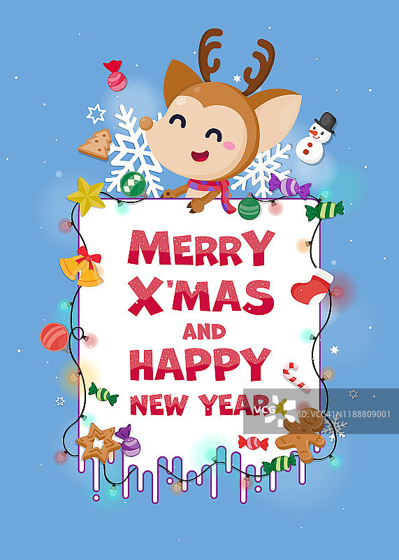 圣诞饰品圣诞节贺卡矢量素材图片素材
