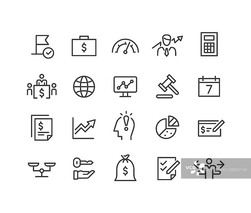 商业金融经典线性图标系列图片素材