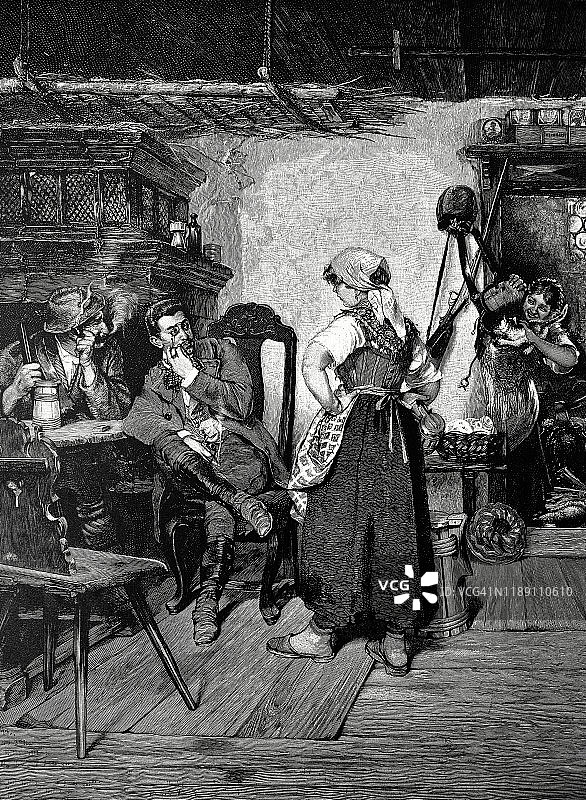 乡村酒吧一角图片素材