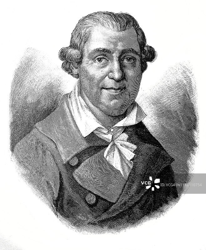 戴假发的男人肖像图片素材