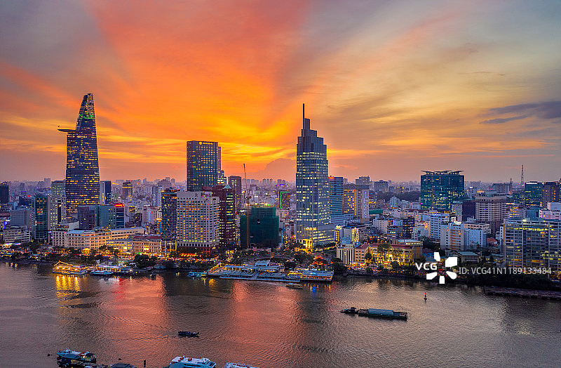 越南胡志明市白藤码头鸟瞰图图片素材