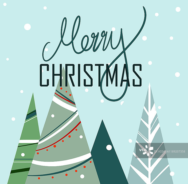 圣诞树圣诞贺卡插画图片素材