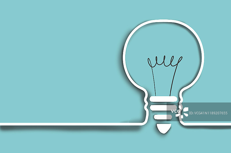 灯泡线条画图片素材
