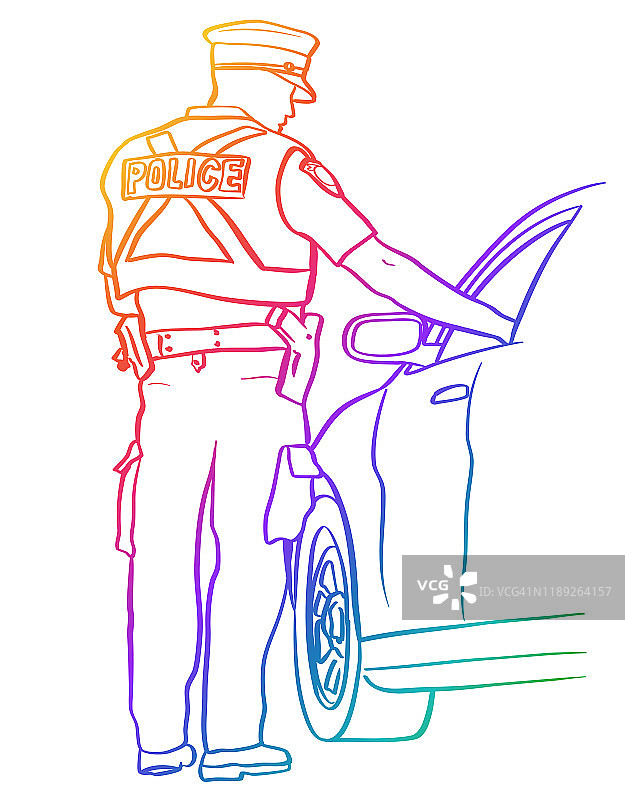 警察要求出示身份证 彩虹图片素材