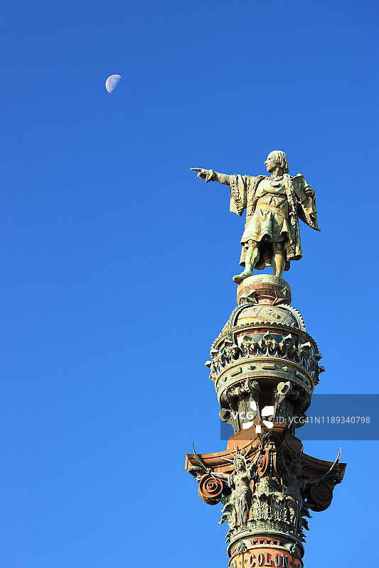 西班牙巴塞罗那的克里斯托弗·哥伦布纪念碑图片素材