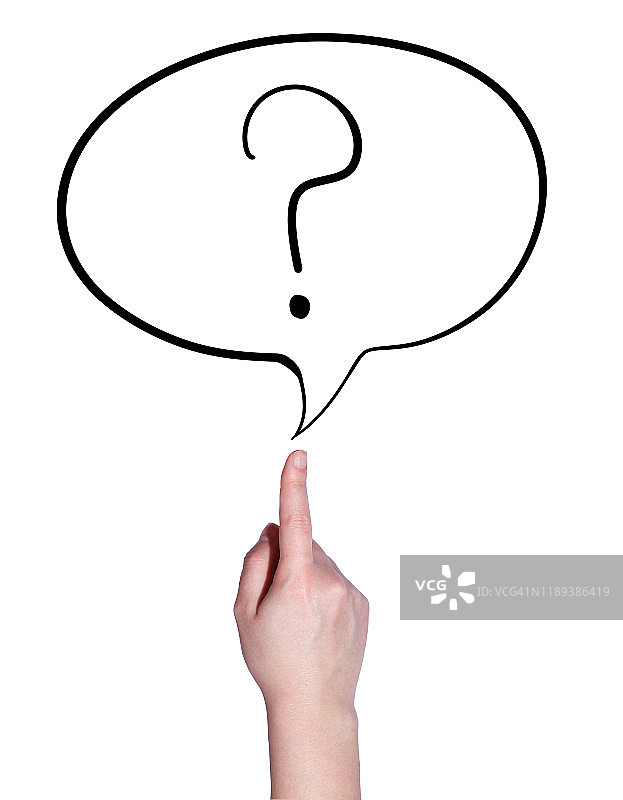指向带问号的对话气泡图片素材