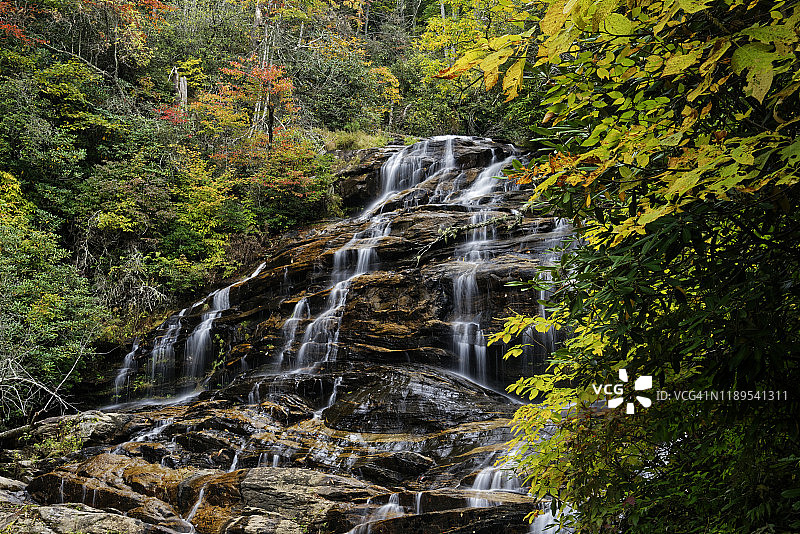 北卡罗来纳州格伦瀑布图片素材