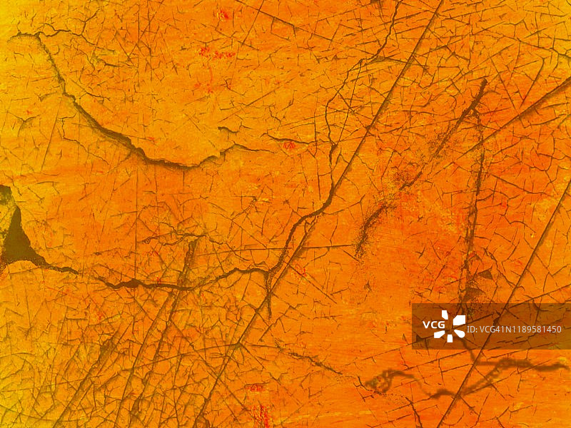 抽象橙色背景裂纹墙壁纹理完整画幅照片图片素材