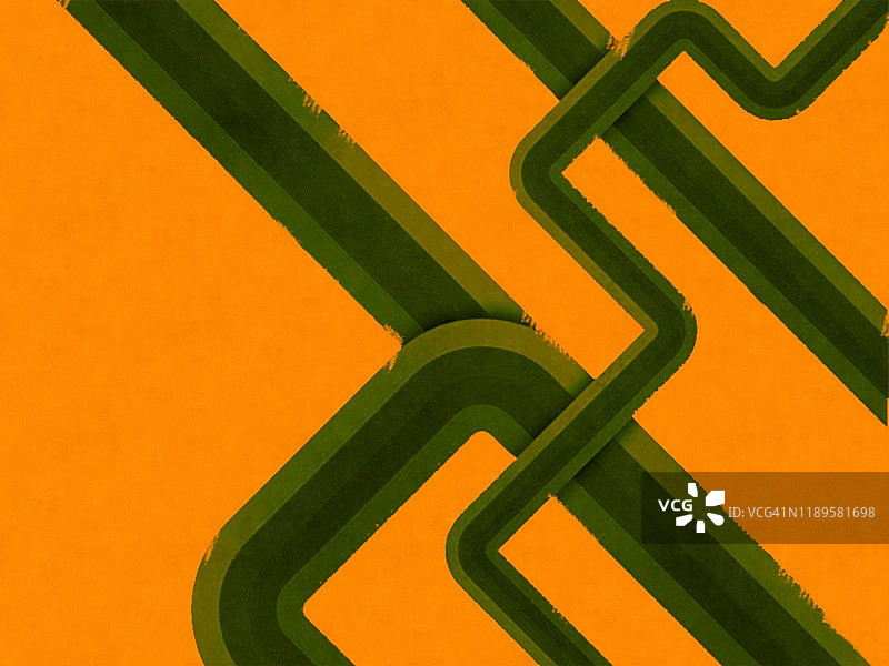 橙色背景上的管道抽象图图片素材