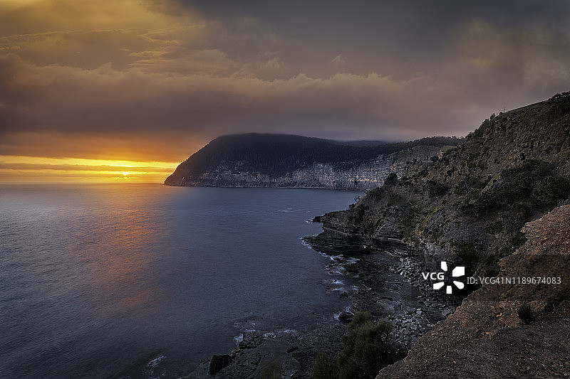 化石悬崖日出图片素材