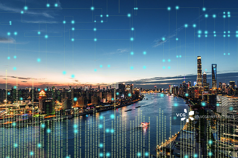 现代信息城市概念地图图片素材