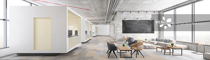 现代开放式办公室内景图片素材