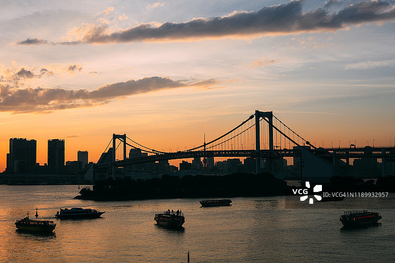 东京湾日落图片素材