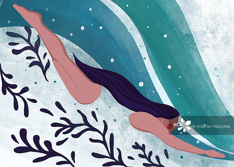 在水下游泳的女人图片素材