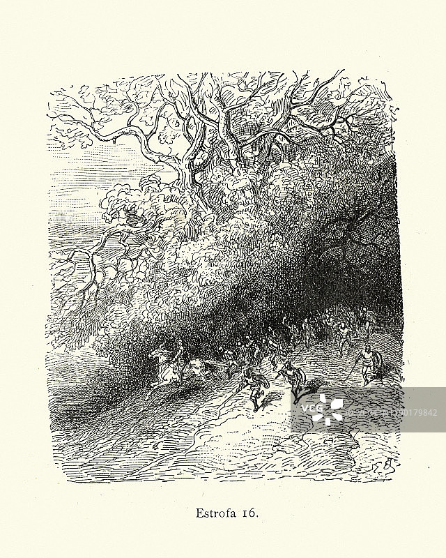 军队冲出森林图片素材