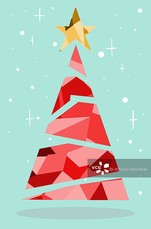 圣诞树贺卡插画图片素材