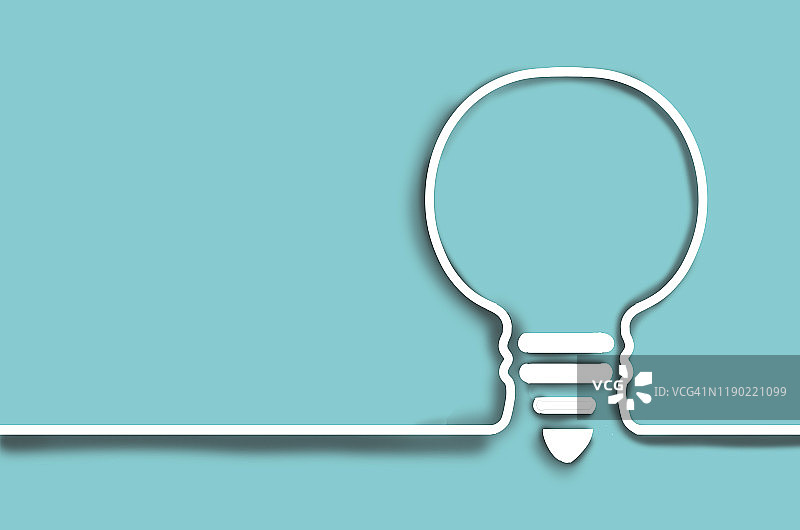 灯泡单线绘画图片素材