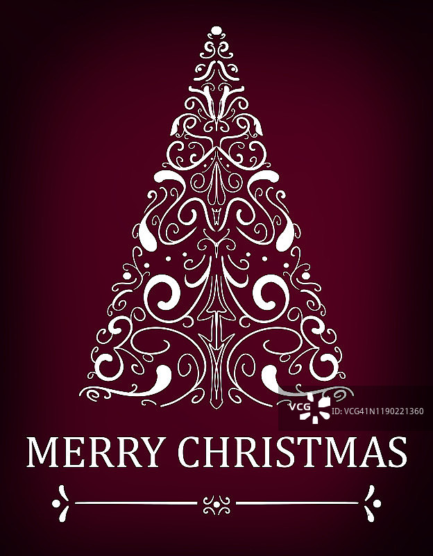 圣诞树贺卡插画图片素材