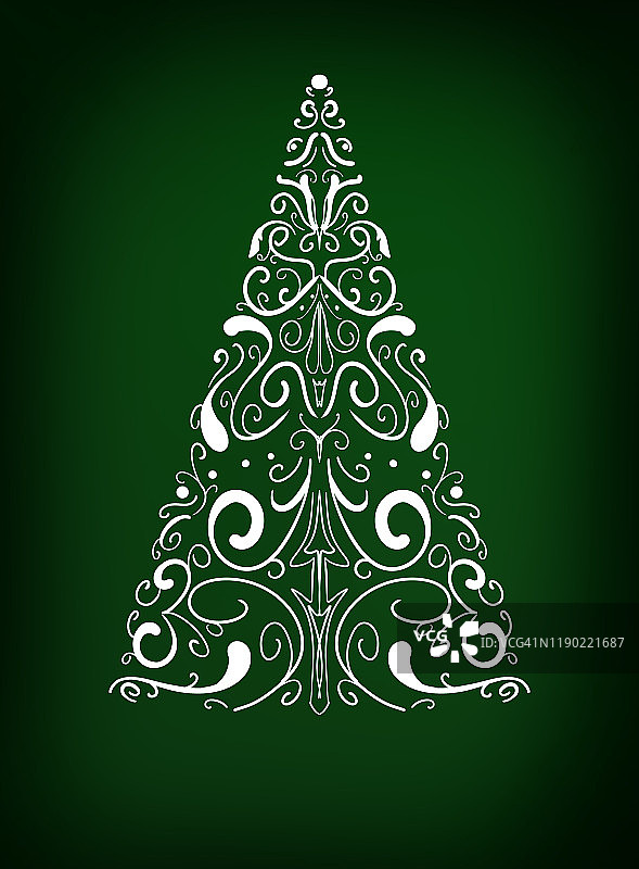 圣诞树贺卡插画图片素材