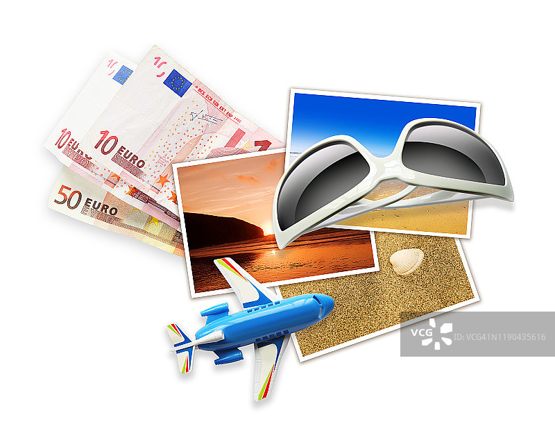 海滩照片、太阳镜和欧元图片素材