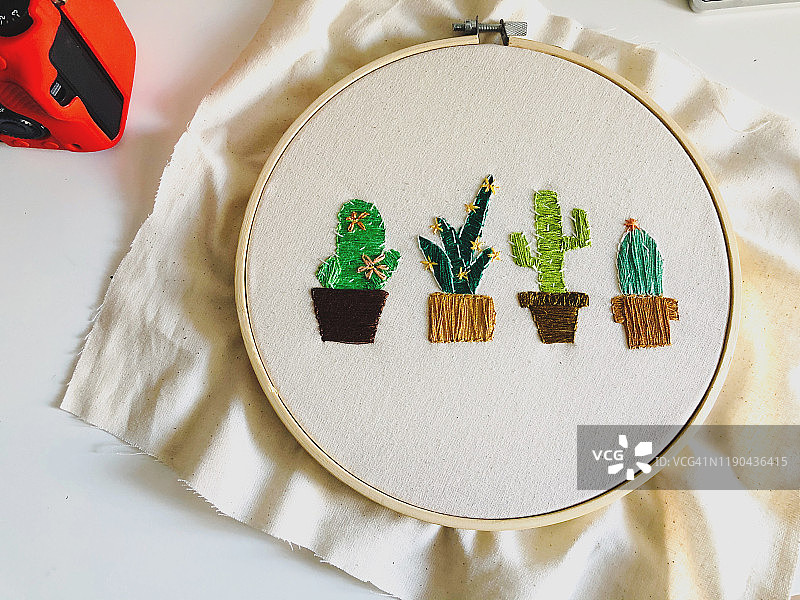 刺绣仙人掌图片素材