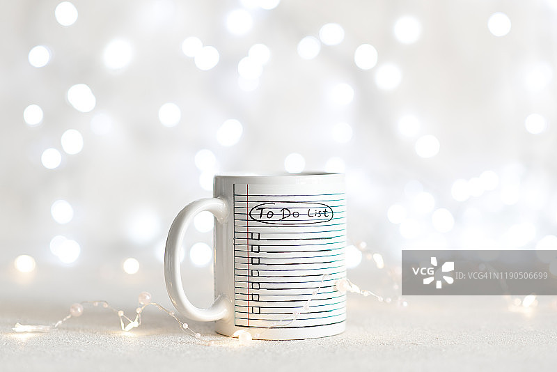 2019新年计划清单俯视图图片素材