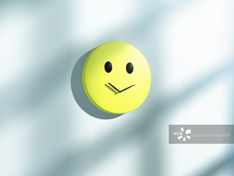 墙上的黄色和平时钟与窗户的影子图片素材