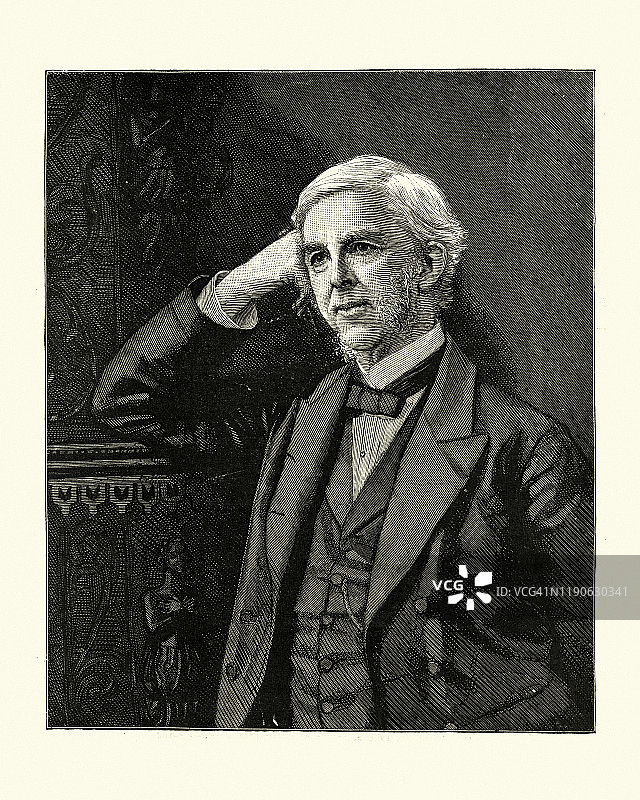 奥利弗·温德尔·福尔摩斯，美国医生、诗人和博学家，1886年图片素材