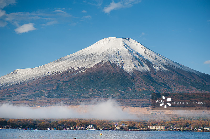 山中湖的富士山图片素材