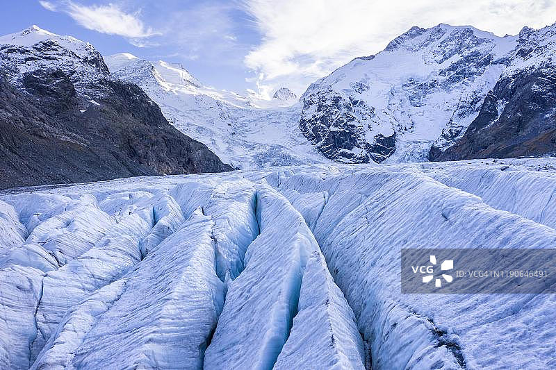 瑞士格劳宾登州博尔尼纳峰的莫尔特拉奇冰川图片素材