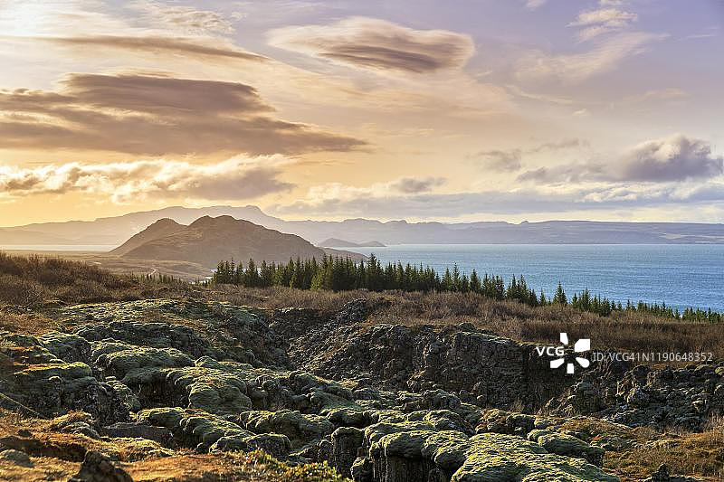 冰岛辛格韦德利国家公园辛格瓦德拉vatn湖图片素材