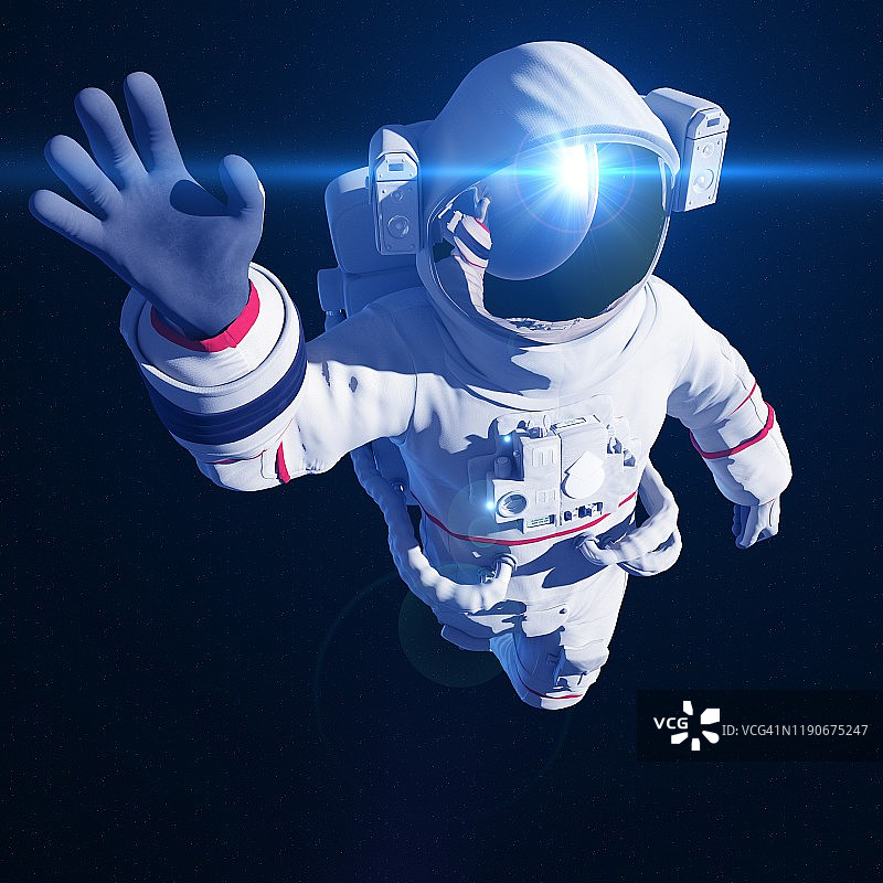 太空中的宇航员，插画图片素材