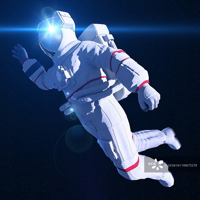 太空中的宇航员，插画图片素材