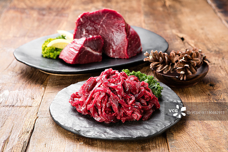 用于牛肉塔塔的牛臀肉图片素材