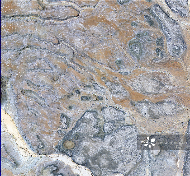 西班牙港口船只卫星图像图片素材